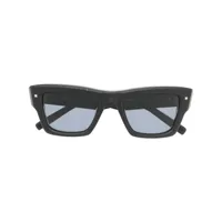 valentino eyewear lunettes de soleil carrées à détail de clous - noir