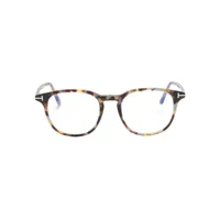 tom ford eyewear lunettes de soleil ovales à effet écailles de tortue - marron