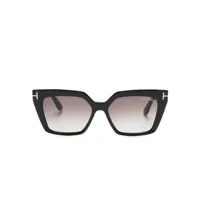 tom ford eyewear lunettes de soleil wiona à monture papillon - noir