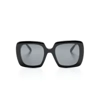 moncler eyewear lunettes de soleil blanche à monture oversize - noir