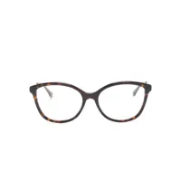 jimmy choo eyewear lunettes de vue à ornements en cristal - marron