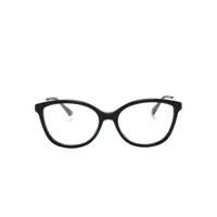 jimmy choo eyewear lunettes de vue ornées de cristaux à logo gravé - noir