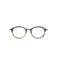 thom browne eyewear lunettes de soleil à monture à effet écaille de tortue - marron