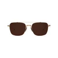thom browne eyewear lunettes de soleil tb120 à monture pilote - or