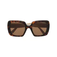 moncler eyewear lunettes de soleil à logo - marron