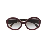 prada eyewear lunettes de soleil rondes à logo en relief - rouge