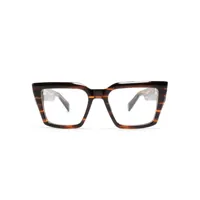 balmain eyewear lunettes de vue formee à monture oversize - marron