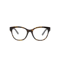dolce & gabbana eyewear lunettes de vue rondes à plaque logo - marron