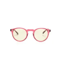 oliver peoples lunettes de soleil gregory à monture ronde - rose