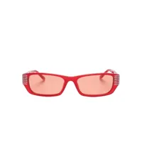 magda butrym lunettes de soleil rectangulaires à ornements en cristal - rouge