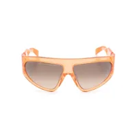 balmain eyewear lunettes de soleil oversize à verres miroités - orange