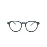 giorgio armani lunettes de vue à monture ronde marbrée - bleu