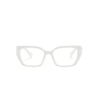 miu miu eyewear lunettes de vue rectangulaires à plaque logo - blanc