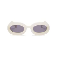 marcelo burlon county of milan lunettes de soleil maula à monture ronde - blanc