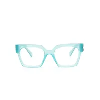 miu miu eyewear lunettes de vue carrées à plaque logo - bleu