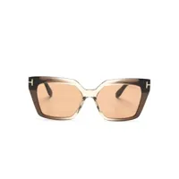 tom ford eyewear lunettes de soleil wiona à monture papillon - marron