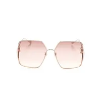 gucci eyewear lunettes de soleil carrées à logo gg - rose