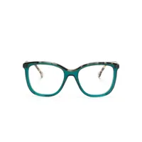 carolina herrera lunettes de vue carrées à bords contrastants - vert
