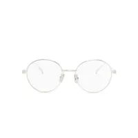 givenchy eyewear lunettes de vue rondes à logo gravé 4g - argent