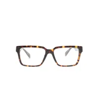 versace eyewear lunettes de vue carrées à effet écailles detortue - marron