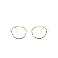 linda farrow lunettes de vue moss à monture ronde - or