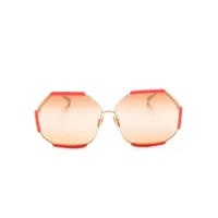 linda farrow lunettes de soleil oversize margot - rouge