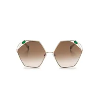 bvlgari lunettes de soleil à monture géométrique - or