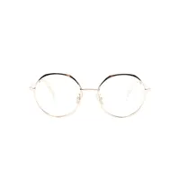 celine eyewear lunettes de vue à monture ronde métallique - or
