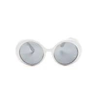 chanel pre-owned lunettes de soleil à monture ronde (années 1990) - blanc