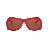 marni eyewear lunettes de soleil géométriques tiznit - rouge
