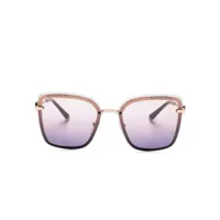 bvlgari lunettes de soleil à monture carrée - rose