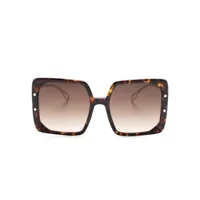 bvlgari lunettes de soleil carrées à effet écailles de tortue - marron