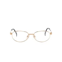 jean paul gaultier pre-owned lunettes de vue ovales à logo gravé - or