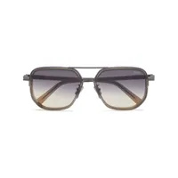zegna lunettes de soleil à monture carrée - gris