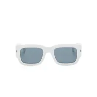 dsquared2 eyewear lunettes de soleil rectangulaires hype à logo imprimé - blanc