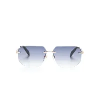 chopard eyewear lunettes de soleil à monture géométrique - or