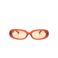 linda farrow lunettes de soleil cara à monture ovale - orange