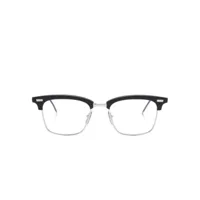 thom browne eyewear lunettes de soleil clubmaster à plaque logo - noir