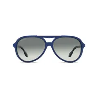 longines lunettes de soleil à monture pilote - bleu
