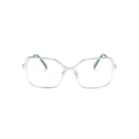 marni eyewear lunettes de vue rectangulaires à logo en relief - argent