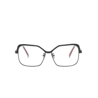 marni eyewear lunettes de vue rectangulaires à logo embossé - noir