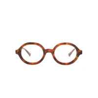 marni eyewear lunettes de vue nakagin à logo imprimé - marron