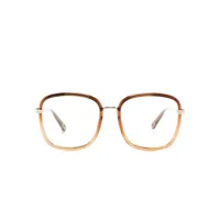 chloé eyewear lunettes de vue à monture carrées oversize - marron