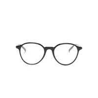 montblanc lunettes de vue rondes à plaque logo - noir