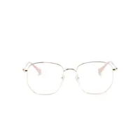 gucci eyewear lunettes de vue rondes à plaque logo - or