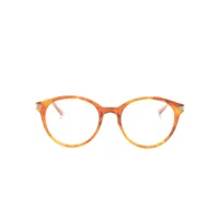 gucci eyewear lunettes de vue rondes à effet écailles de tortue - orange