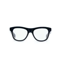 alexander mcqueen eyewear lunettes de vue à logo gravé - bleu