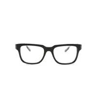 zegna lunettes de vue carrées à plaque logo - noir
