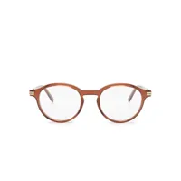 zegna lunettes de vue à monture ronde transparente - marron