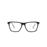 zegna lunettes de vue carrées à logo gravé - noir